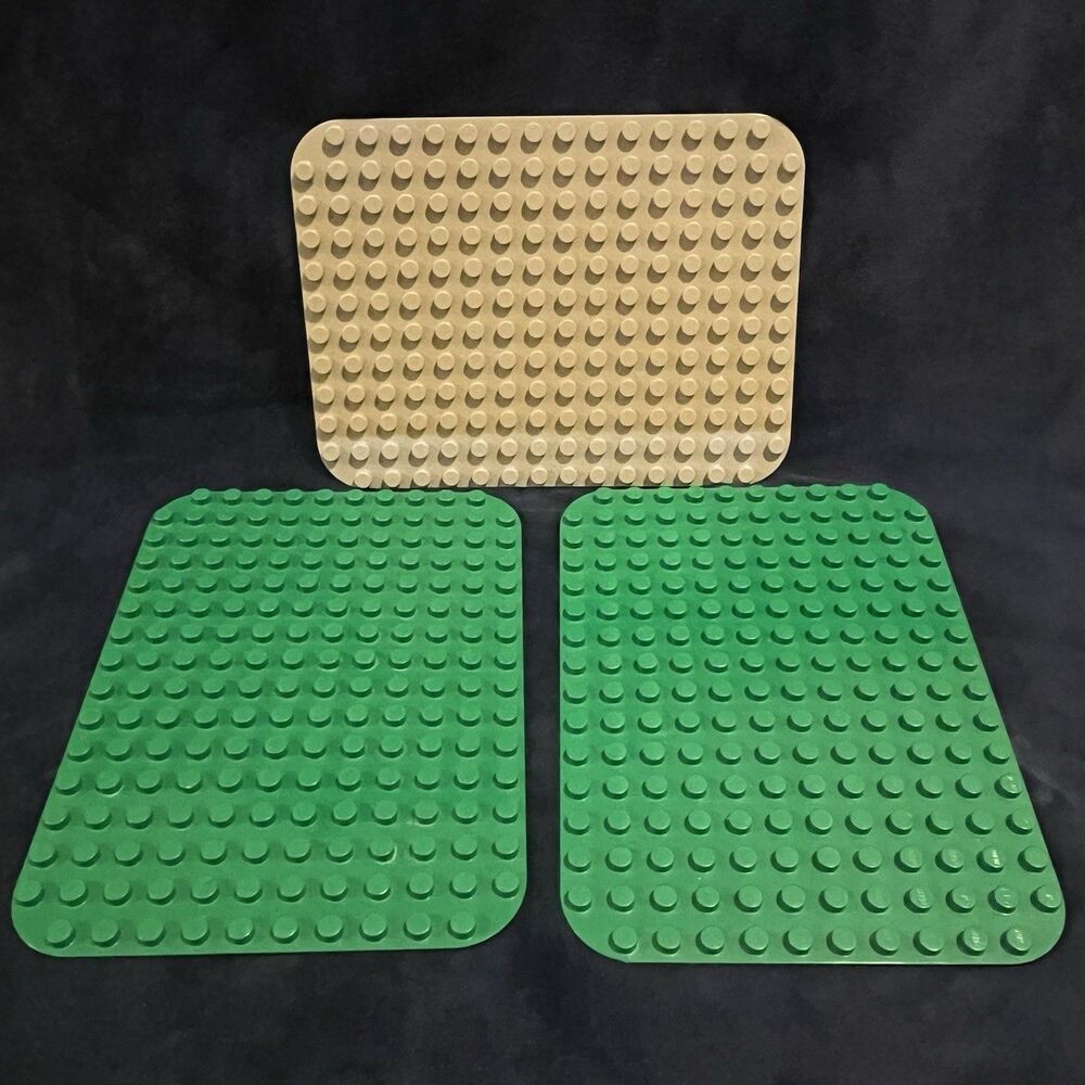 LEGO Duplo 8651 Baseplate Lot of 3 Green Tan 7.5x10 Building Plates Vintage